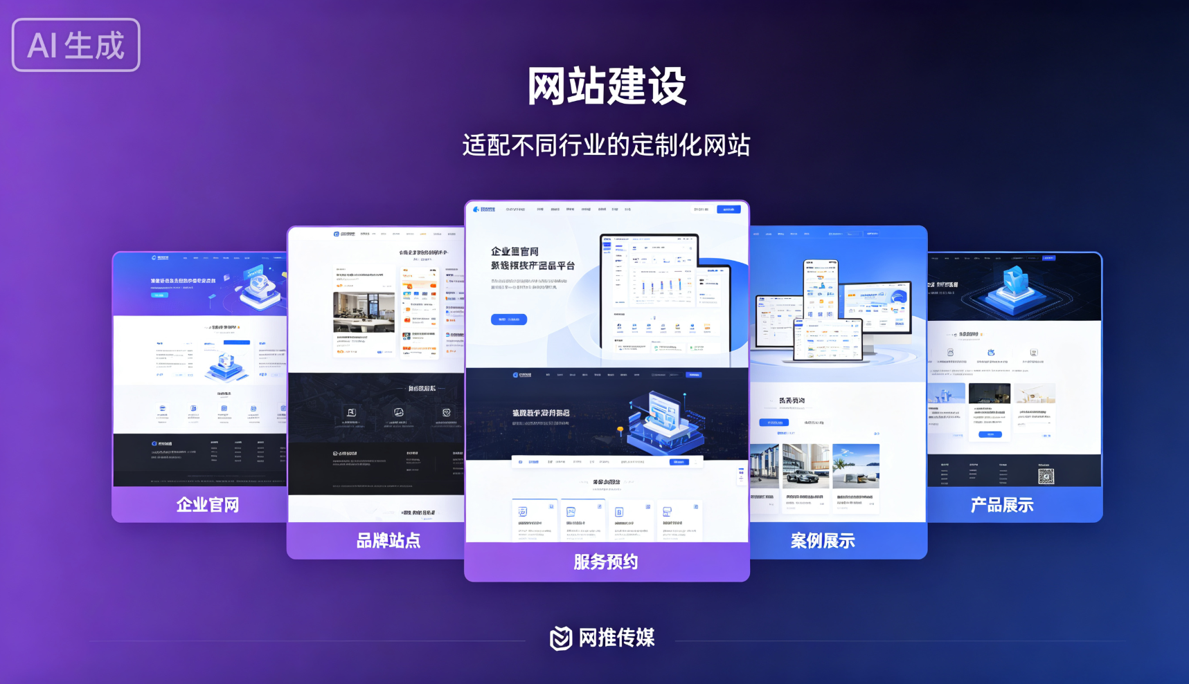 网推传媒设计的响应式企业网站界面展示